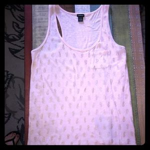 Torrid Pink Tank with Gold Pineapples 🍍